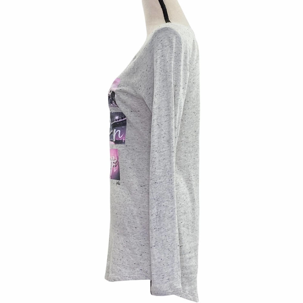 JUSTICE Girl's Gray Inspirational Graphic Long Sleeve High Low T-Shirt - Picture 3 of 12